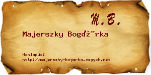 Majerszky Bogárka névjegykártya